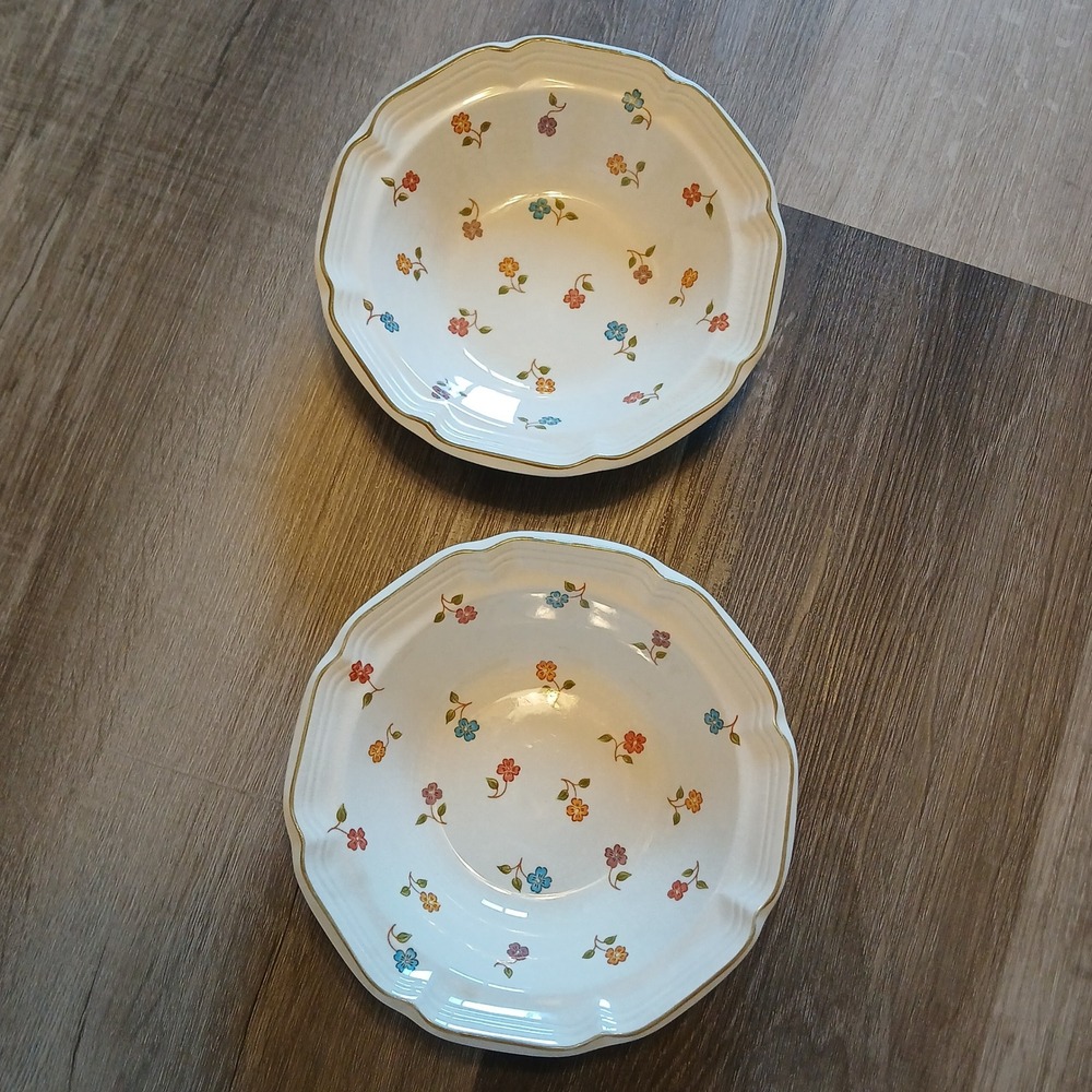 Vtg Sunnycraft Sunny's Pride Avignon #11078 Ceramic Floral Cereal Bowl Lot of 2